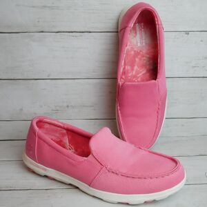 Skechers On The Go 2.0 Womens Size 9 Coral Jersey Slip On Goga Mat Shoes 136752